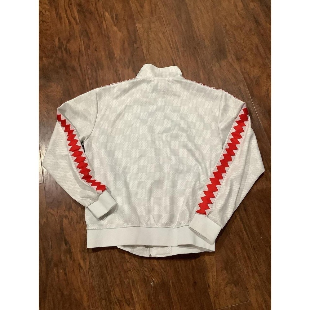 Hudson Outerwear Shark Mouth Track Jacket White Plaid Mens Large Look - Picture 4 of 8